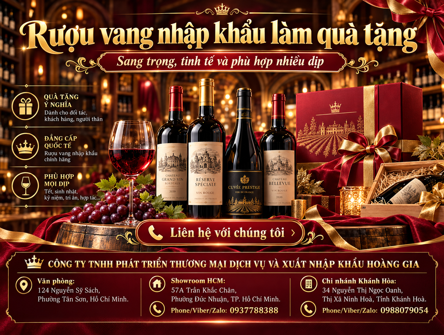 Rượu vang nhập khẩu làm quà tặng – Sang trọng, tinh tế và phù hợp nhiều dịp