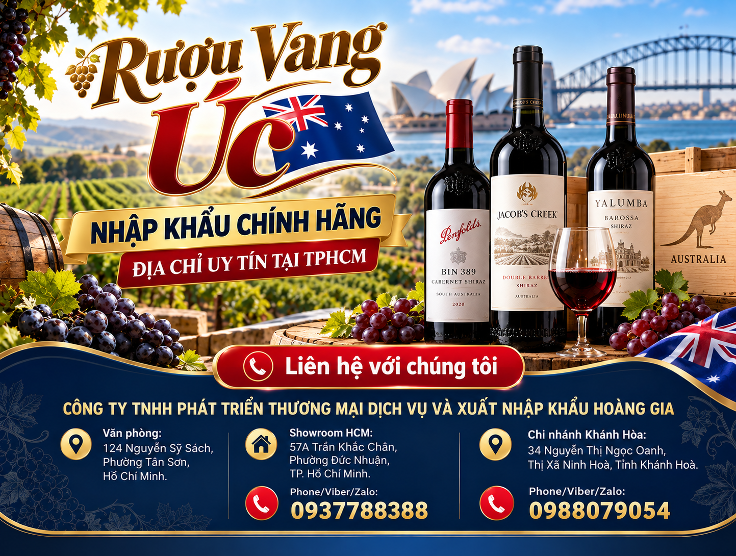 Rượu vang Úc nhập khẩu chính hãng – Địa chỉ uy tín tại TPHCM