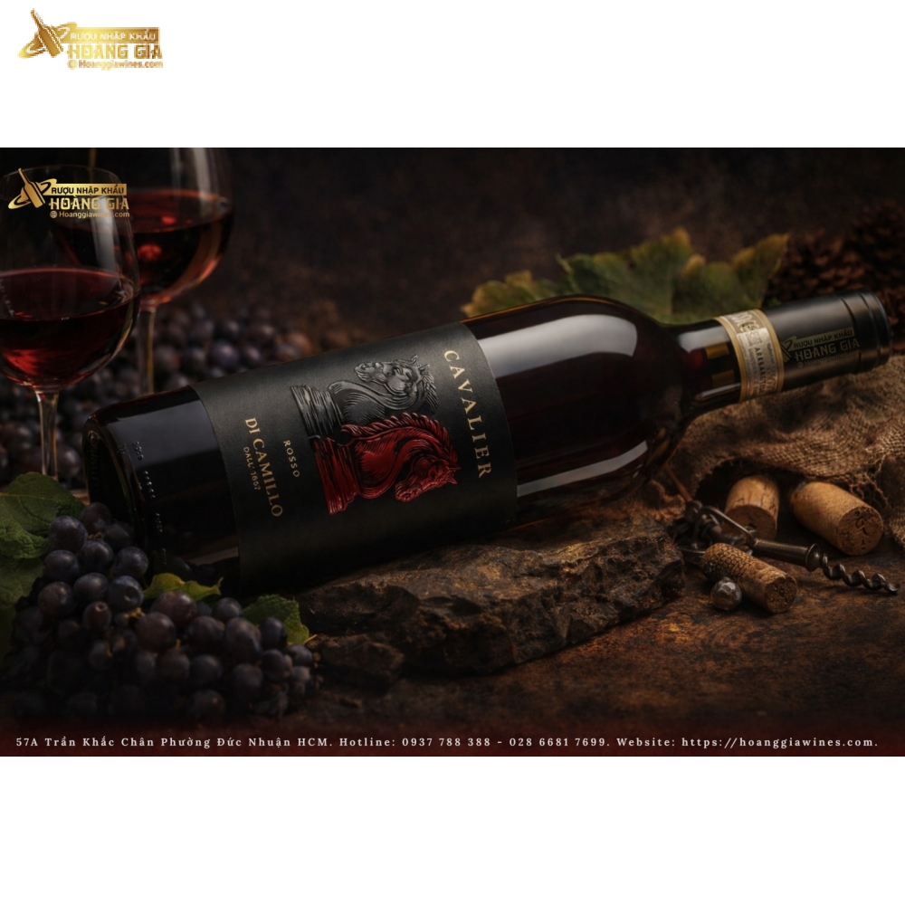 Vang Đỏ Ý Cavalier Rosso Montepulciano Merlot
