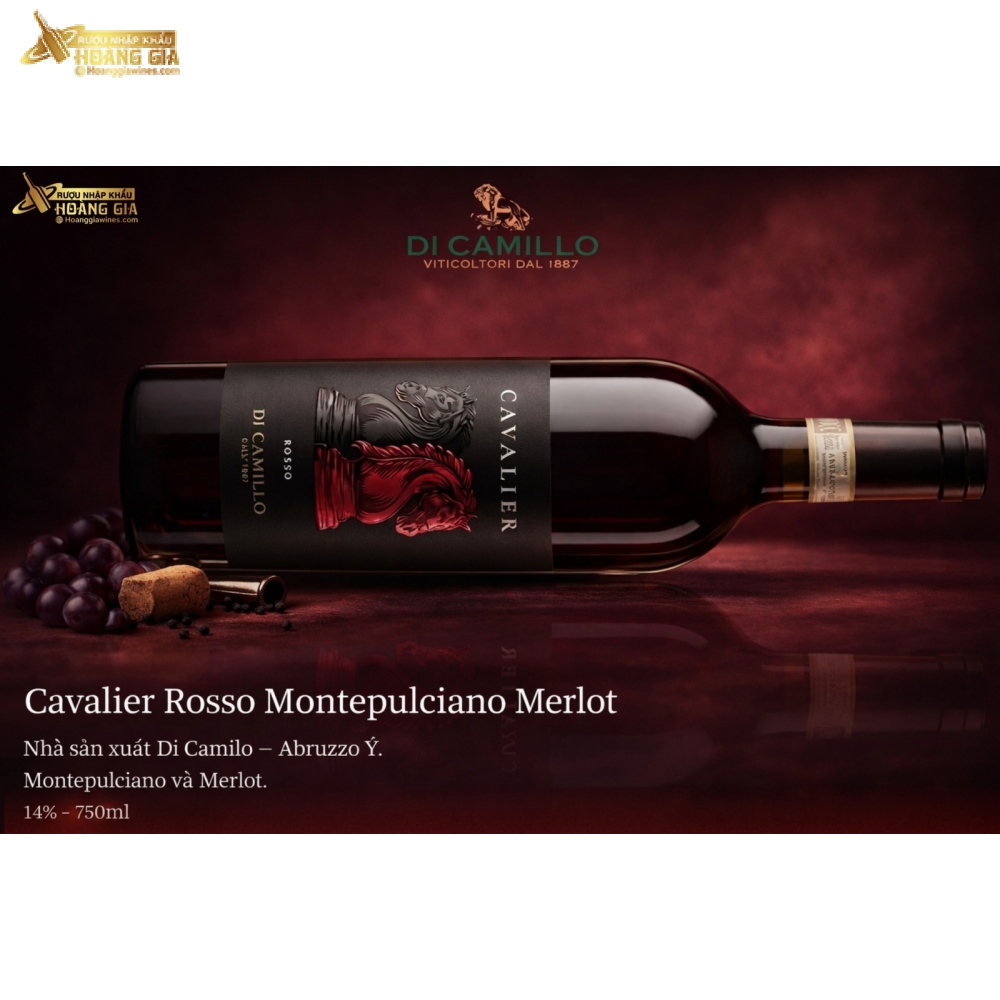 Vang Đỏ Ý Cavalier Rosso Montepulciano Merlot