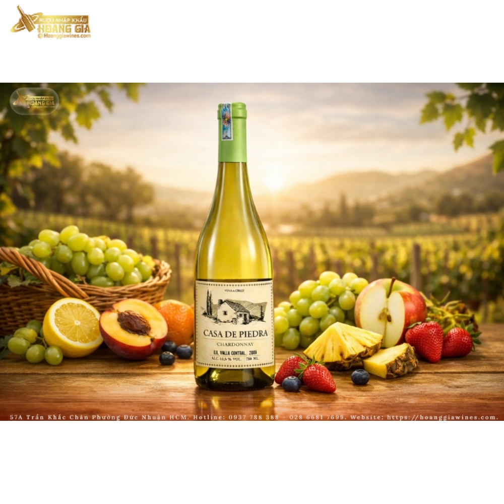 Vang Trắng Chile Casa De Piedra Chardonnay Nho Chardonnay