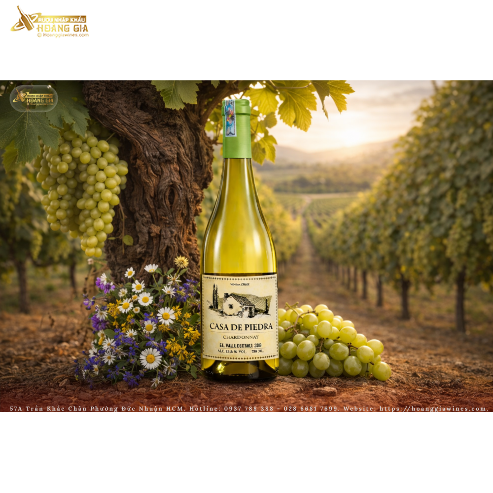 Vang Trắng Chile Casa De Piedra Chardonnay Nho Chardonnay
