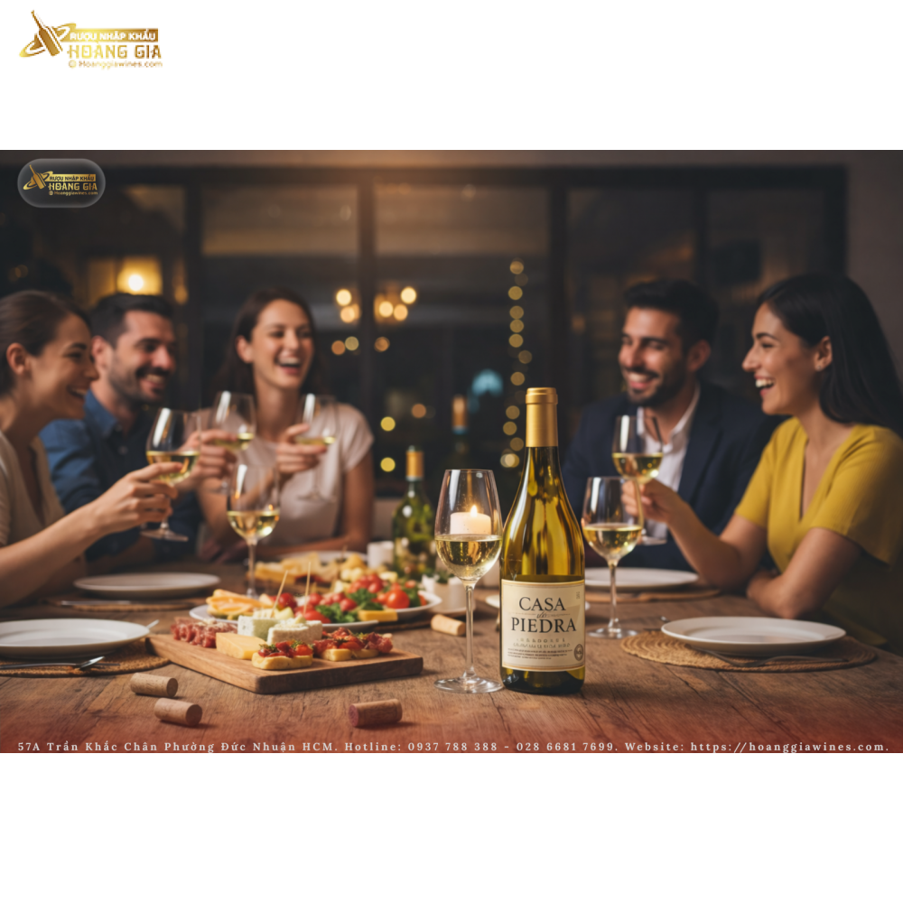 Rượu Vang Trắng Chile Casa De Piedra Reserva Nho Chardonnay