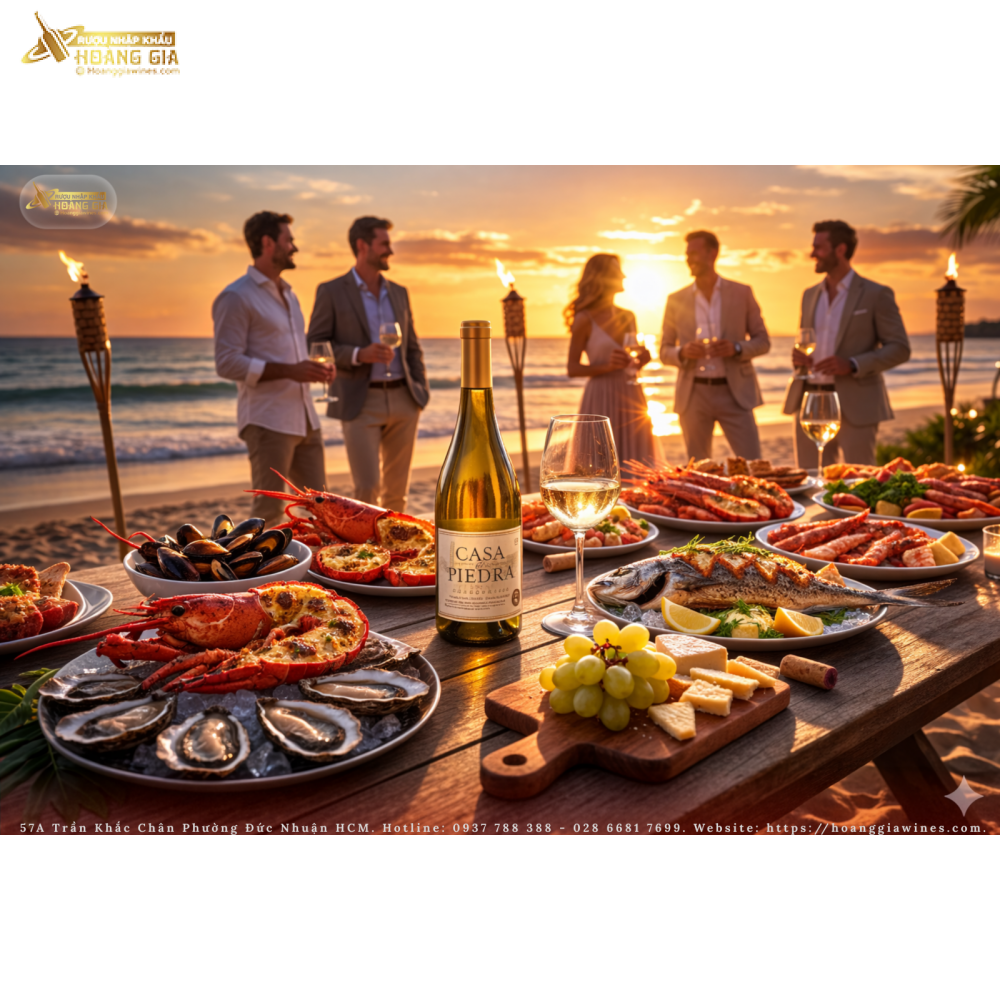 Rượu Vang Trắng Chile Casa De Piedra Reserva Nho Chardonnay