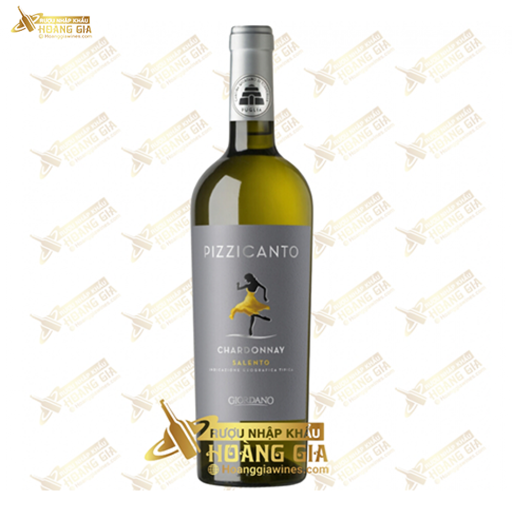 Vang Trắng Ý Giordano Pizzicanto Chardonnay Sanlento IGT