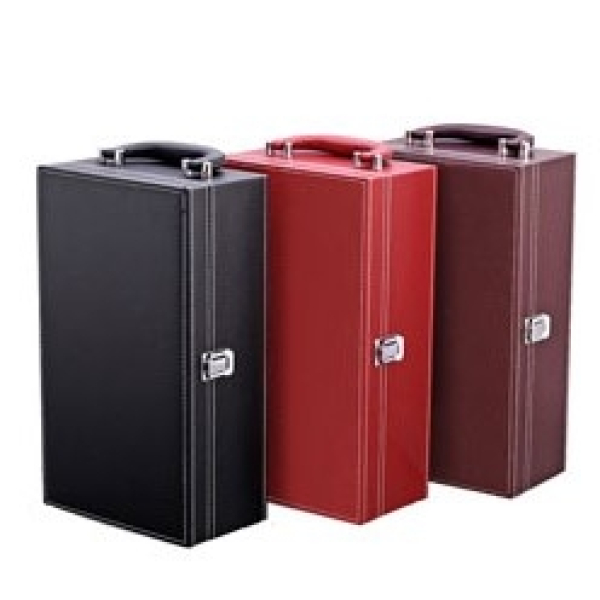 Hộp Rượu Da 2 Chai Màu Đen/Nâu