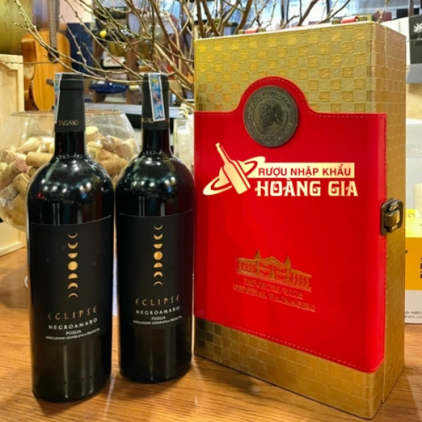 Hộp Rượu Da 2 Chai Loại To MÀu Đỏ